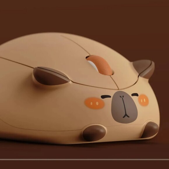 Cute Cat Capybara Wireless Mouse – Ergonomic Mini Optical Mouse for Office - Picture 2 of 6